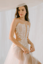 Load image into Gallery viewer, Bustier Lace Onesie with Long Tulle Over Skirt
