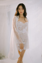 Load image into Gallery viewer, Lace Bustier Mini Dress and Wrap Around Silk Robe Set