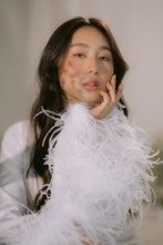 Load image into Gallery viewer, Long Silk Dressing Robe with Ostrich Feathers
