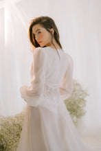 Load image into Gallery viewer, Silk Chiffon Dressing Robe with Corded Lace