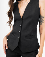 Load image into Gallery viewer, Linen Vest (Caviar)